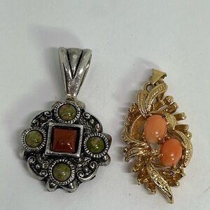 Elegant Silver and Gold Pendant Set